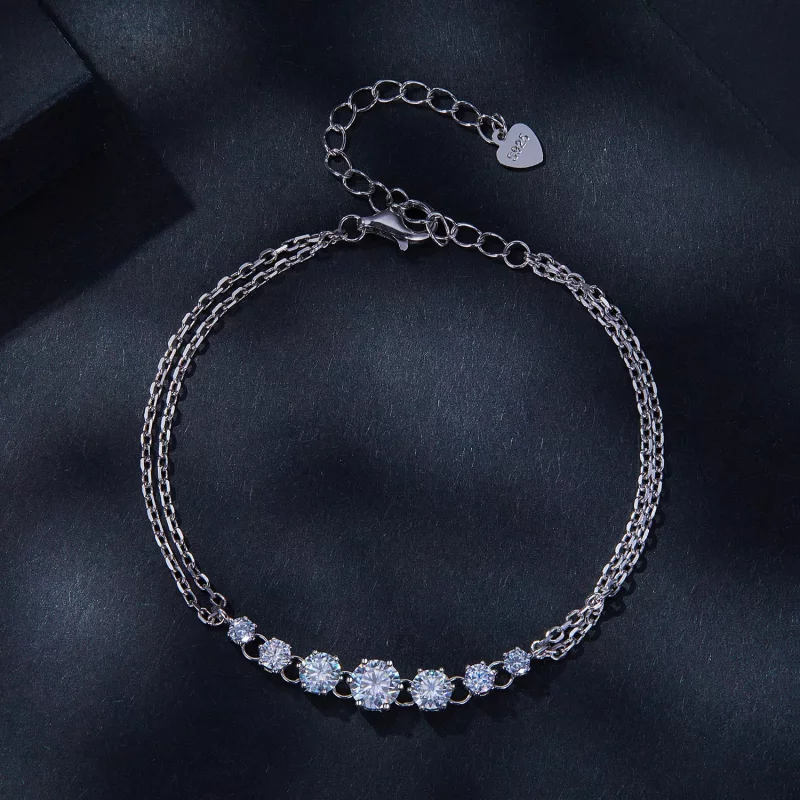 (afbeelding voor) Pandora Stijl Moissanite Armband (Één Certificaat) - MSB008 - Bekijken 3