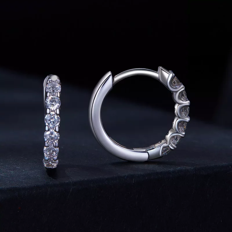 (afbeelding voor) Pandora-stijl Moissanite Oorringen - MSE029 - Bekijken 2