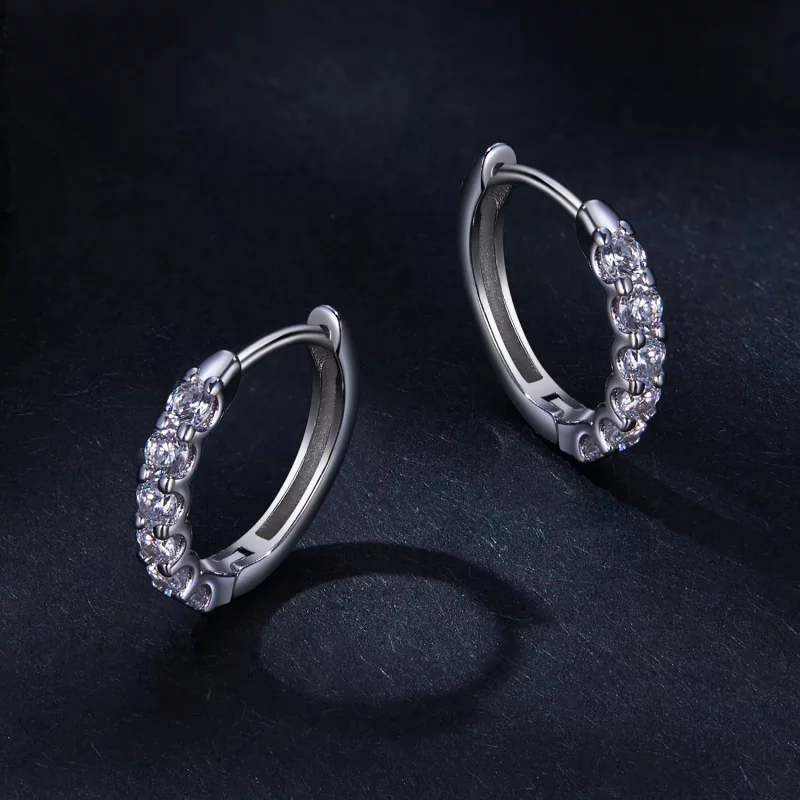 (afbeelding voor) Pandora-stijl Moissanite Oorringen - MSE029 - Bekijken 3