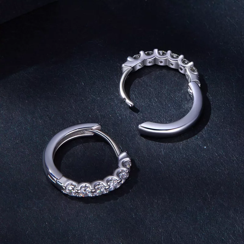(afbeelding voor) Pandora-stijl Moissanite Oorringen - MSE029 - Bekijken 4