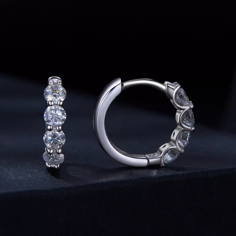 (afbeelding voor) Pandora Stijl Moissanite Oorringen - MSE030 - Bekijken 2