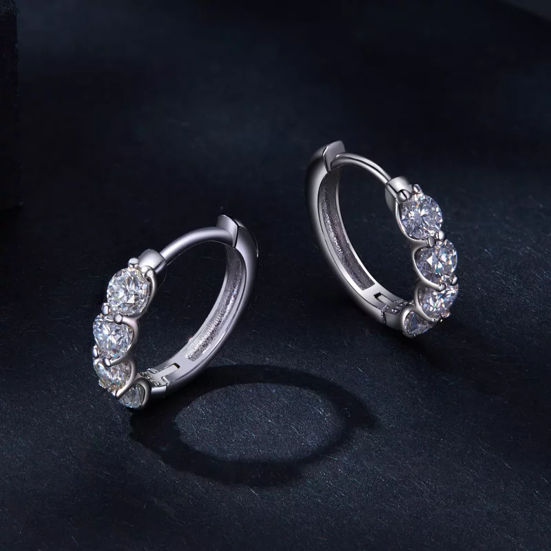 (afbeelding voor) Pandora Stijl Moissanite Oorringen - MSE030 - Bekijken 3