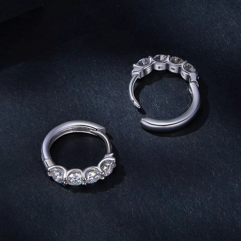 (afbeelding voor) Pandora Stijl Moissanite Oorringen - MSE030 - Bekijken 4