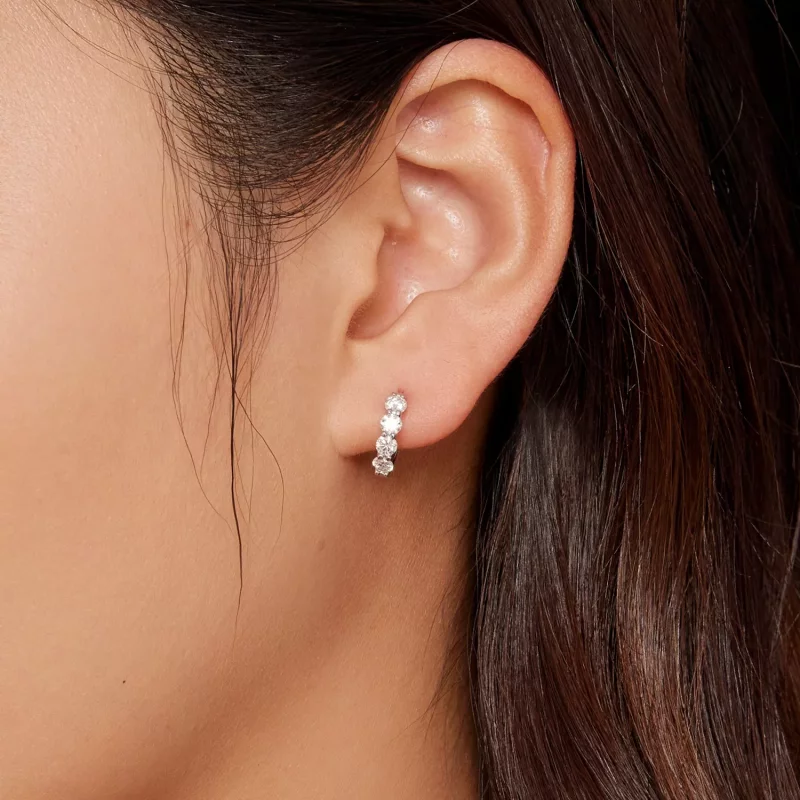 (afbeelding voor) Pandora Stijl Moissanite Oorringen - MSE030 - Bekijken 5