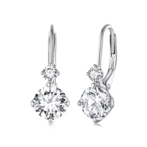 Pandora-stijl Moissanite Oorringen (Twee Certificaten) - MSE031 (afbeelding voor) Pandora-stijl Moissanite Oorringen (Twee Certificaten) - MSE031