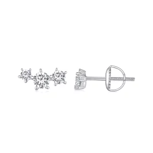 Pandora-stijl Moissanite Studs Oorbellen (Één Certificaat) - MSE034 (afbeelding voor) Pandora-stijl Moissanite Studs Oorbellen (Één Certificaat) - MSE034