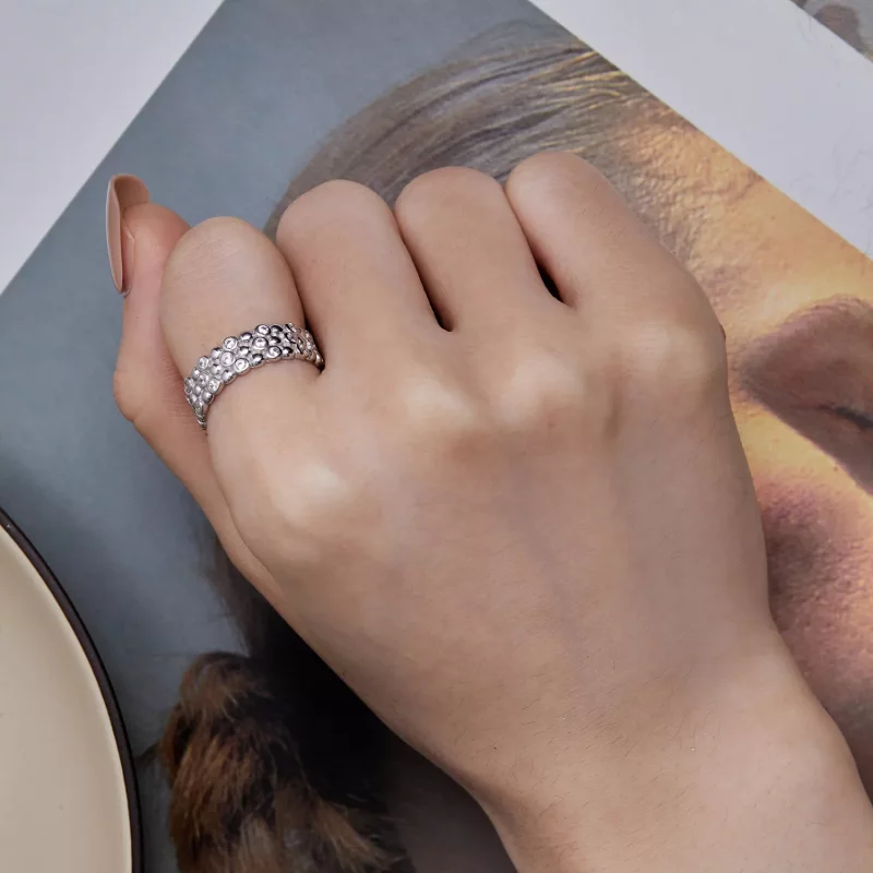 (afbeelding voor) Pandora Stijl Multi-Player Bean Ring - BSR407 - Bekijken 7
