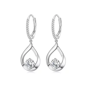 (afbeelding voor) Pandora Stijl Oorbellen met Druppelvormige Moissanite Steen (Twee Certificaten) - MSE032