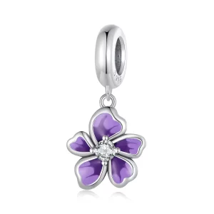 (afbeelding voor) Pandora-stijl Paarse Bloem Hanger - SCC2556