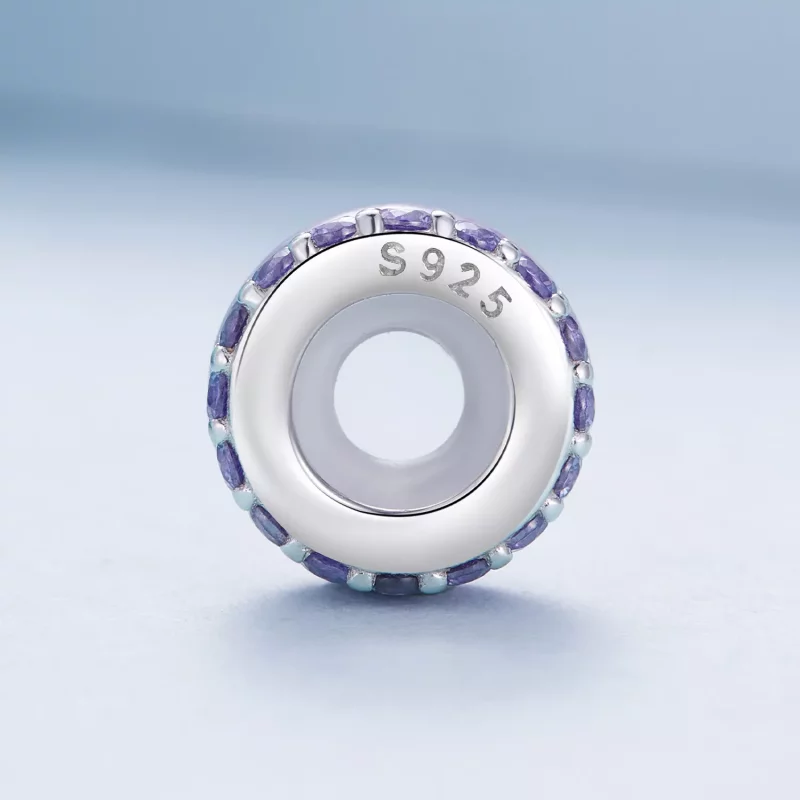 (afbeelding voor) Pandora Stijl Paarse Dubbele Laag Silicone Spacer - BSC883-VT - Bekijken 3