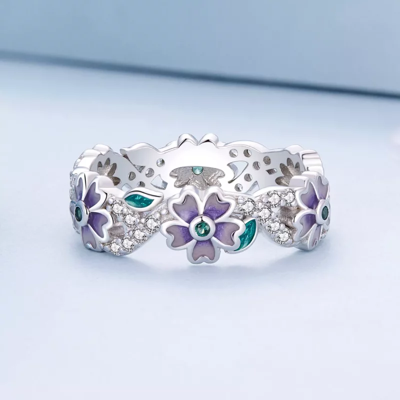 (afbeelding voor) Pandora stijl Paarse Garland Ring - BSR492 - Bekijken 3