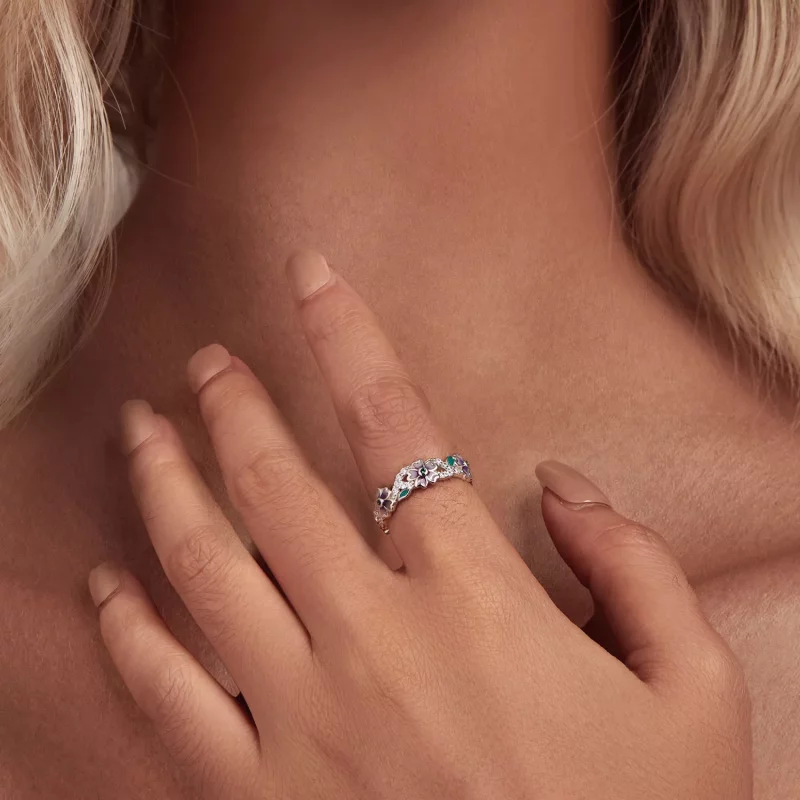 (afbeelding voor) Pandora stijl Paarse Garland Ring - BSR492 - Bekijken 4