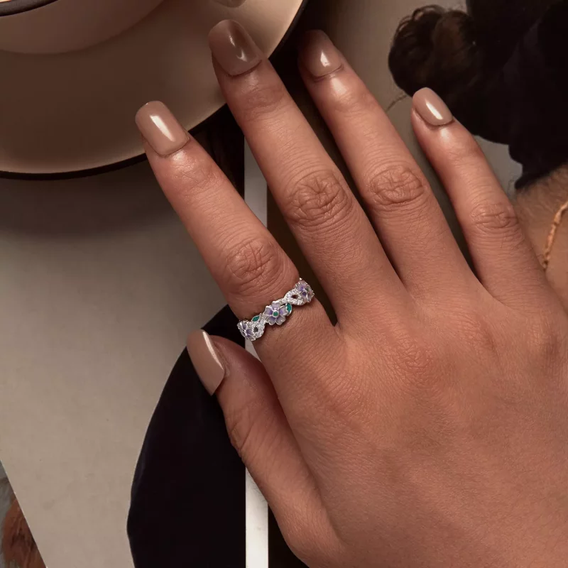 (afbeelding voor) Pandora stijl Paarse Garland Ring - BSR492 - Bekijken 5