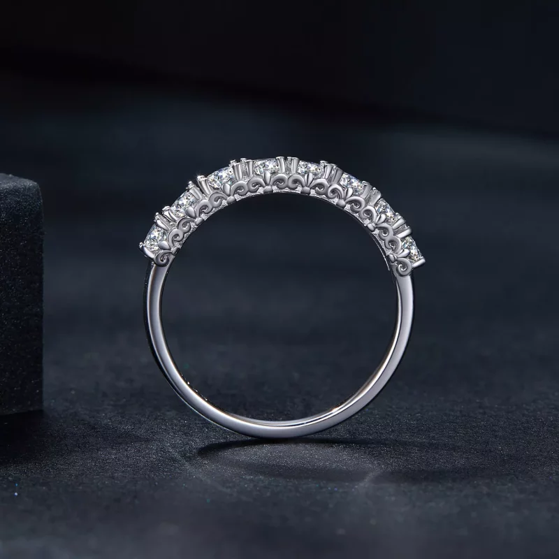 (afbeelding voor) Pandora Stijl Patroon Moissanite Ring (Eén Certificaat) - MSR015 - Bekijken 3