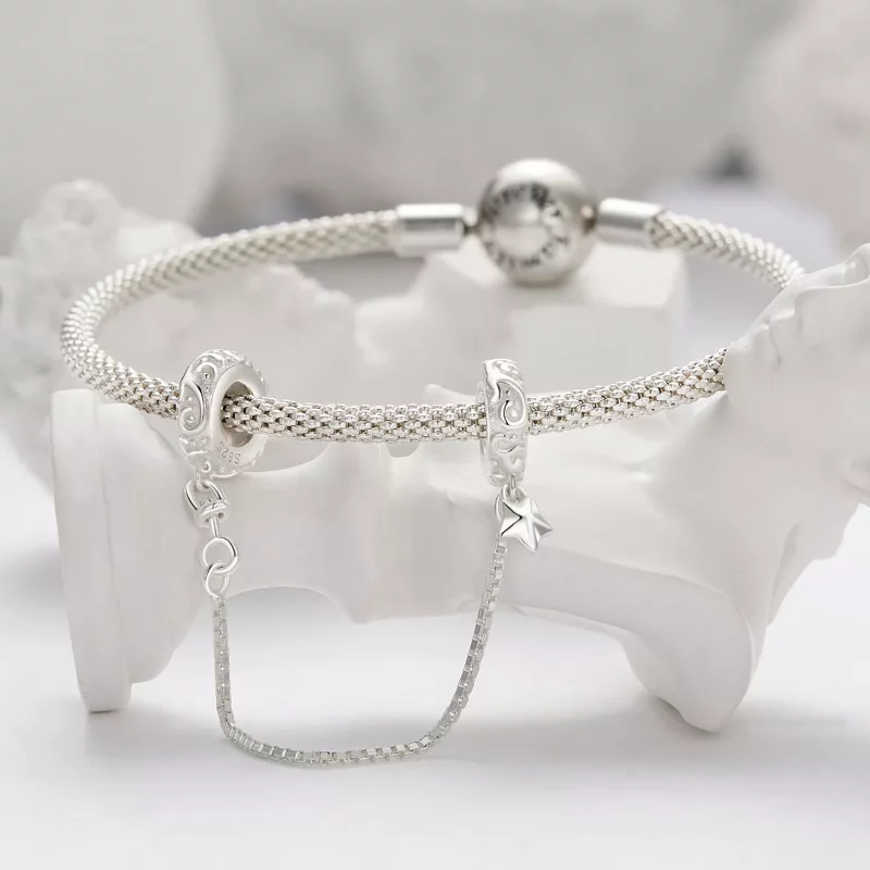 (afbeelding voor) Pandora Stijl Patroon Veilige Ketting - SCC2620 - Bekijken 3