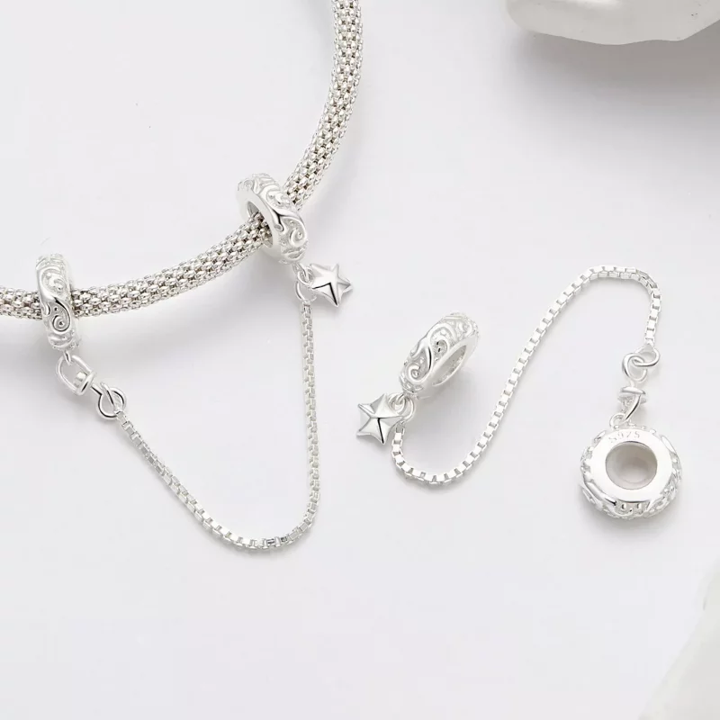 (afbeelding voor) Pandora Stijl Patroon Veilige Ketting - SCC2620 - Bekijken 4