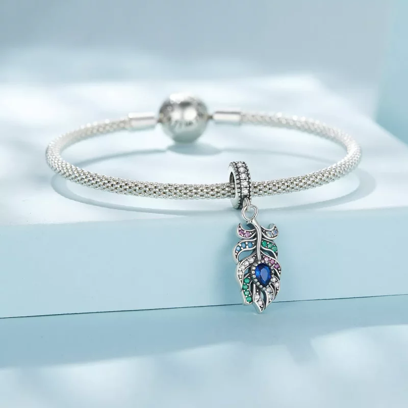 (afbeelding voor) Pandora Stijl Pauwenveer Hanger - SCC2590 - Bekijken 4