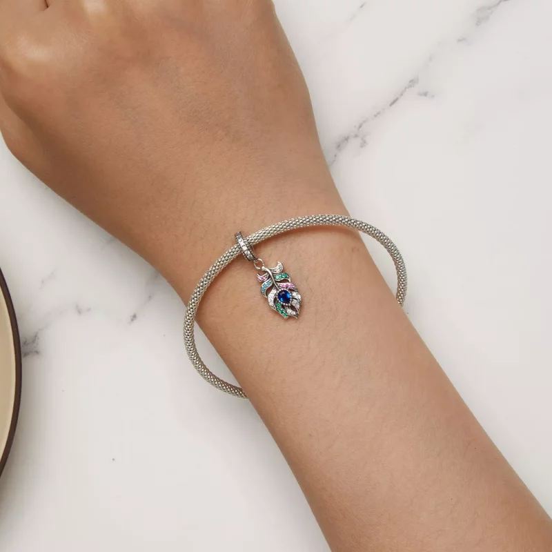 (afbeelding voor) Pandora Stijl Pauwenveer Hanger - SCC2590 - Bekijken 7
