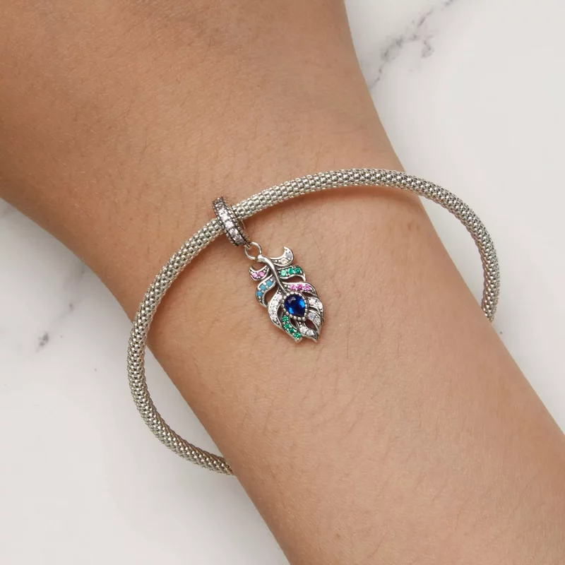 (afbeelding voor) Pandora Stijl Pauwenveer Hanger - SCC2590 - Bekijken 8