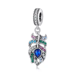 Pandora Stijl Pauwenveer Hanger - SCC2590 (afbeelding voor) Pandora Stijl Pauwenveer Hanger - SCC2590