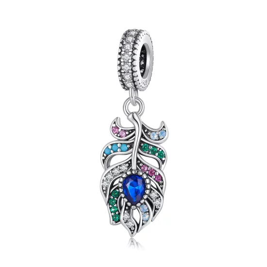 (afbeelding voor) Pandora Stijl Pauwenveer Hanger - SCC2590