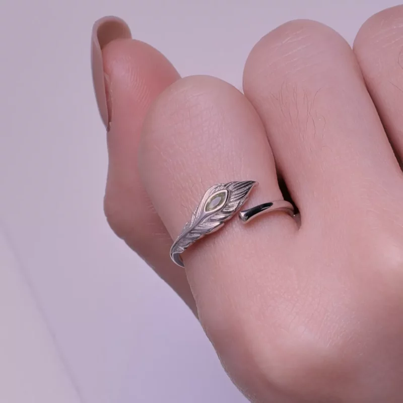 (afbeelding voor) Pandora Stijl Pauwenveren Open Ring - BSR424 - Bekijken 6