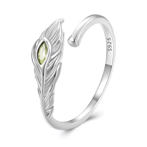 Pandora Stijl Pauwenveren Open Ring - BSR424 (afbeelding voor) Pandora Stijl Pauwenveren Open Ring - BSR424