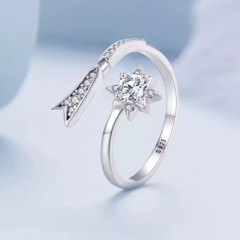 (afbeelding voor) Pandora-stijl Prachtige Meteor Openingsring - BSR413 - Bekijken 2