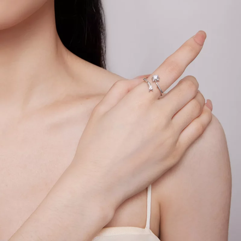 (afbeelding voor) Pandora-stijl Prachtige Meteor Openingsring - BSR413 - Bekijken 6