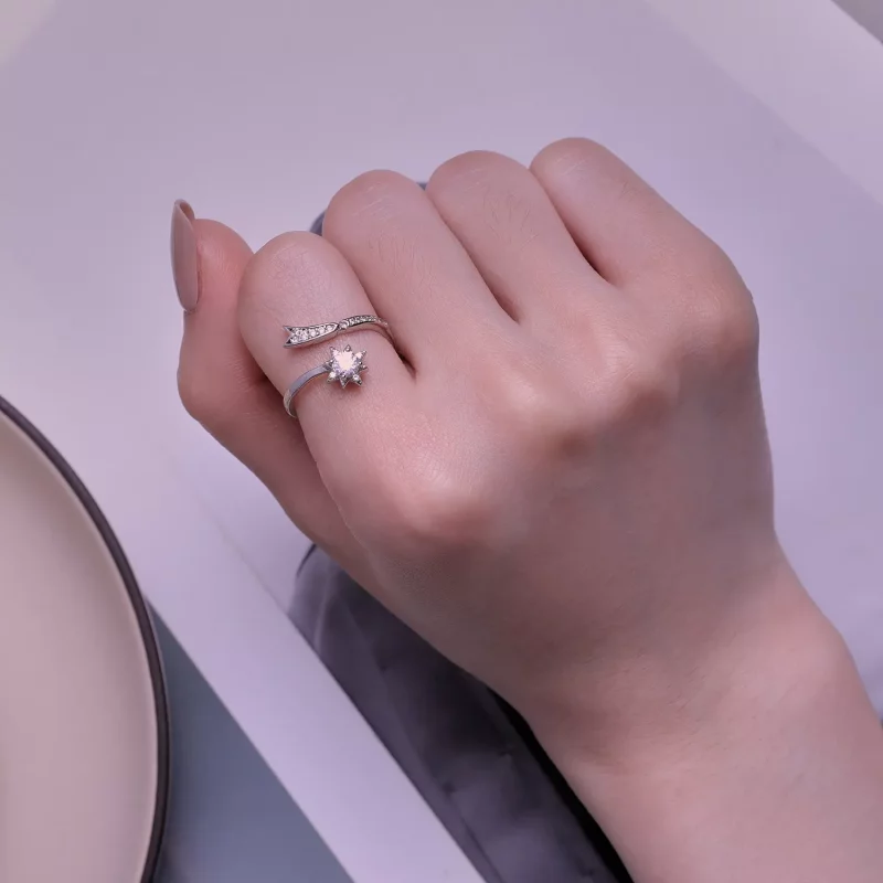 (afbeelding voor) Pandora-stijl Prachtige Meteor Openingsring - BSR413 - Bekijken 7