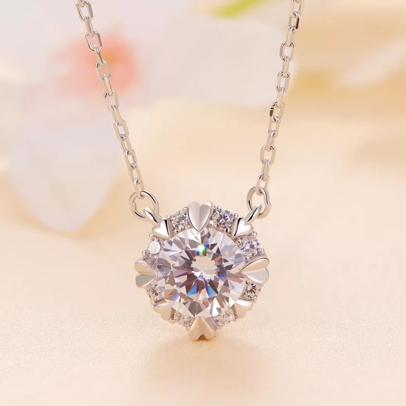 (afbeelding voor) Pandora Stijl Prachtige Moissanite Ketting (Eén Certificaat) - MSN011 - Bekijken 2