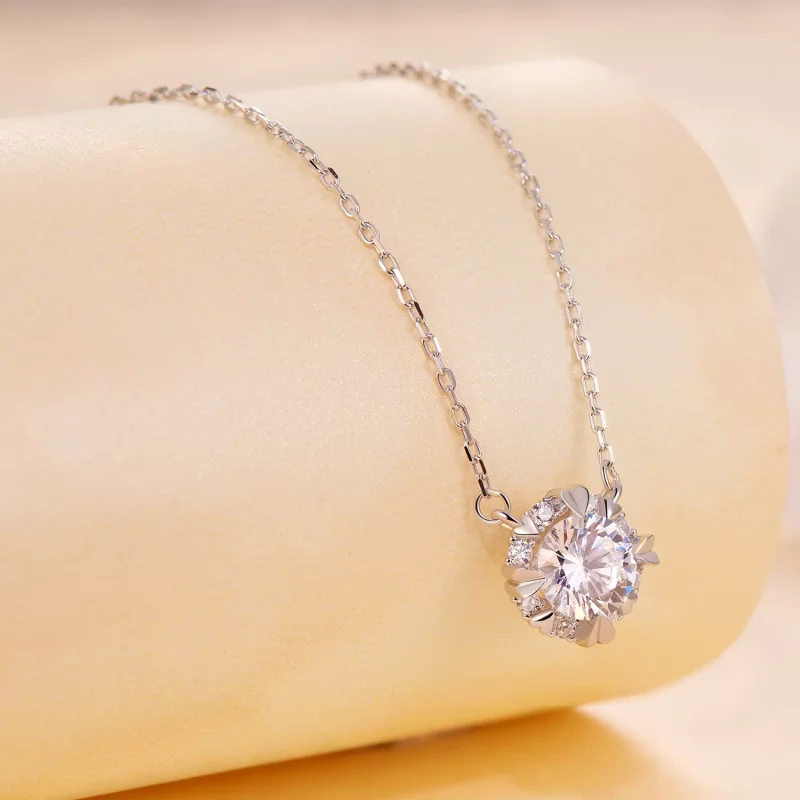 (afbeelding voor) Pandora Stijl Prachtige Moissanite Ketting (Eén Certificaat) - MSN011 - Bekijken 3