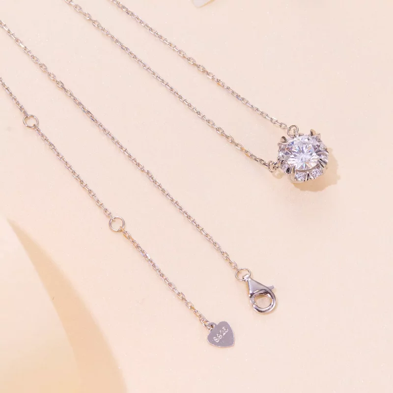 (afbeelding voor) Pandora Stijl Prachtige Moissanite Ketting (Eén Certificaat) - MSN011 - Bekijken 4