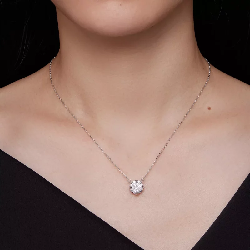 (afbeelding voor) Pandora Stijl Prachtige Moissanite Ketting (Eén Certificaat) - MSN011 - Bekijken 6