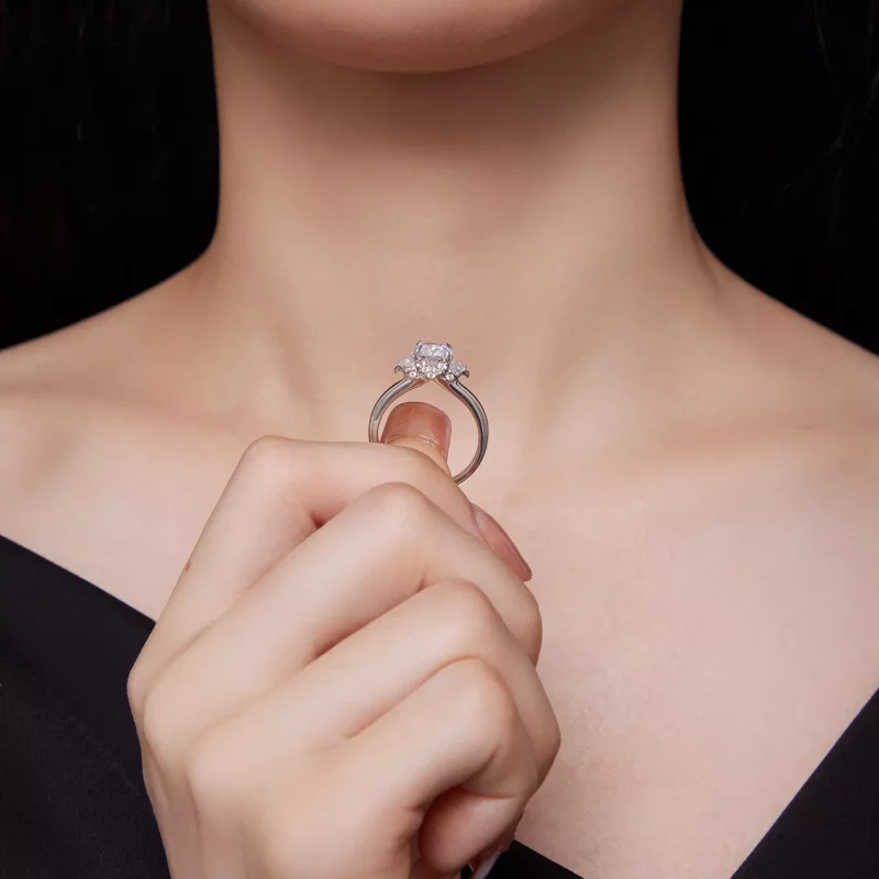 (afbeelding voor) Pandora Stijl Prachtige Moissanite Ring - MSR022 - Bekijken 7