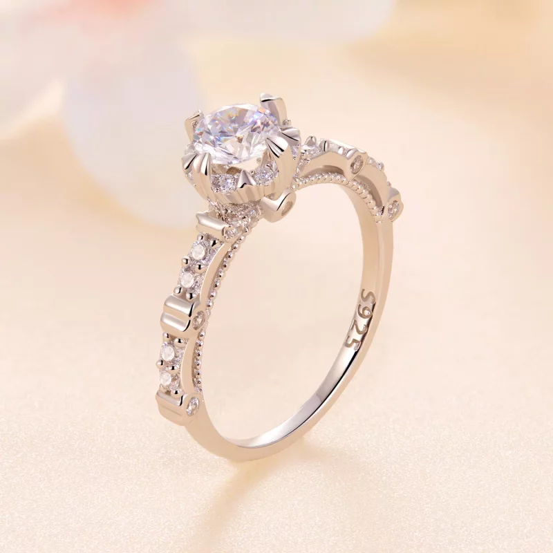 (afbeelding voor) Pandora stijl Prachtige Moissanite Ring - MSR023 - Bekijken 2
