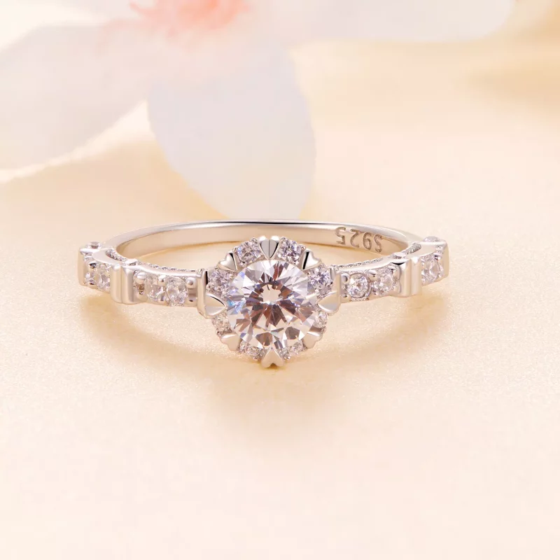 (afbeelding voor) Pandora stijl Prachtige Moissanite Ring - MSR023 - Bekijken 3