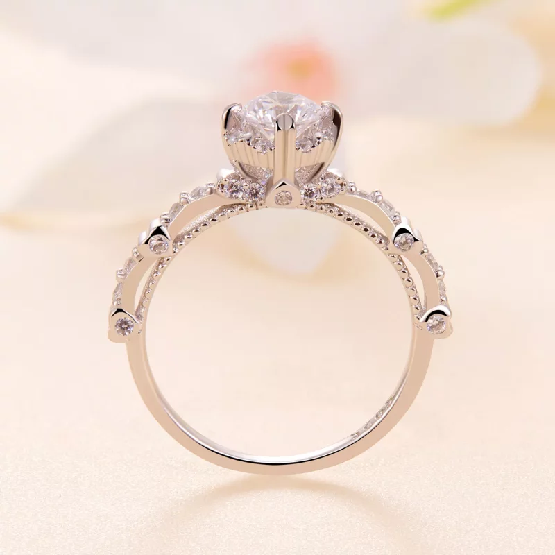 (afbeelding voor) Pandora stijl Prachtige Moissanite Ring - MSR023 - Bekijken 4