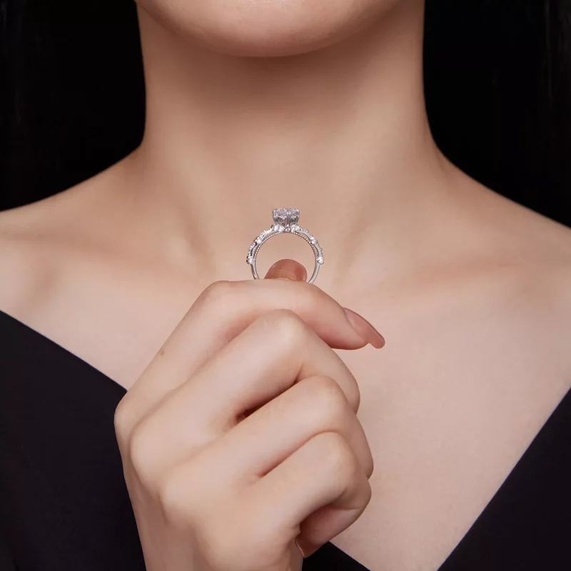 (afbeelding voor) Pandora stijl Prachtige Moissanite Ring - MSR023 - Bekijken 6