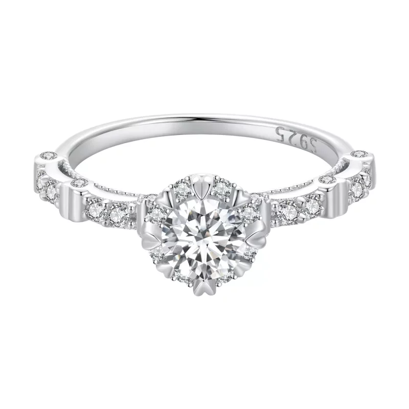 (afbeelding voor) Pandora stijl Prachtige Moissanite Ring - MSR023 - Bekijken 9
