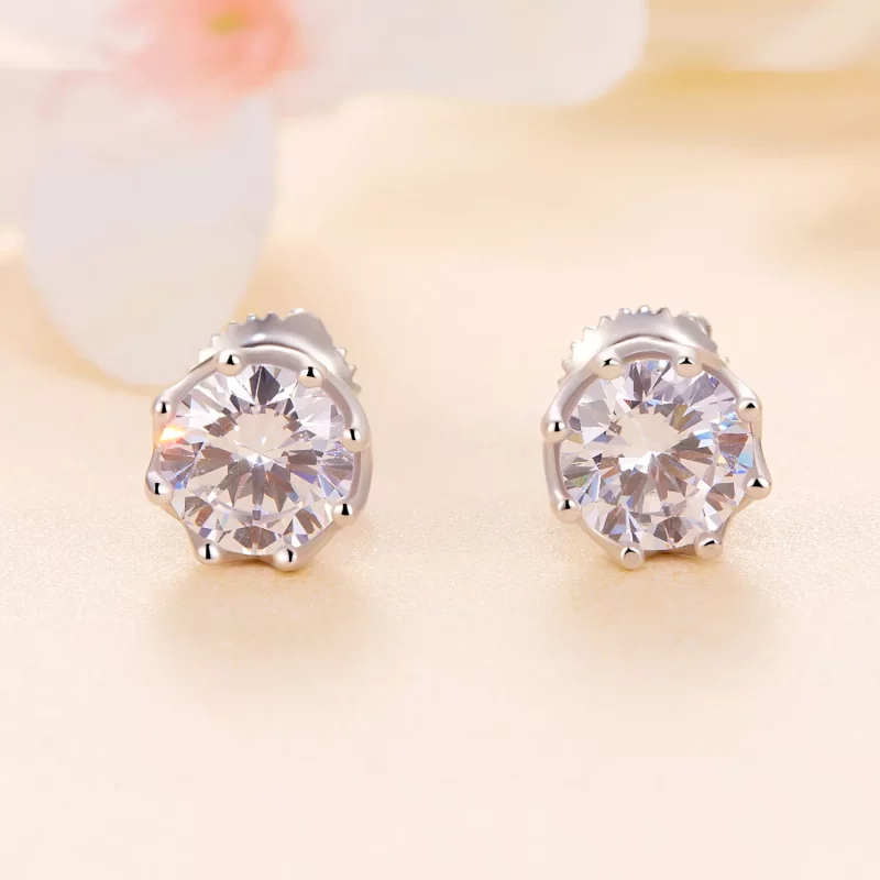 (afbeelding voor) Pandora Stijl Prachtige Moissanite Studs Oorbellen (Twee Certificaten) - MSE016- - Bekijken 2