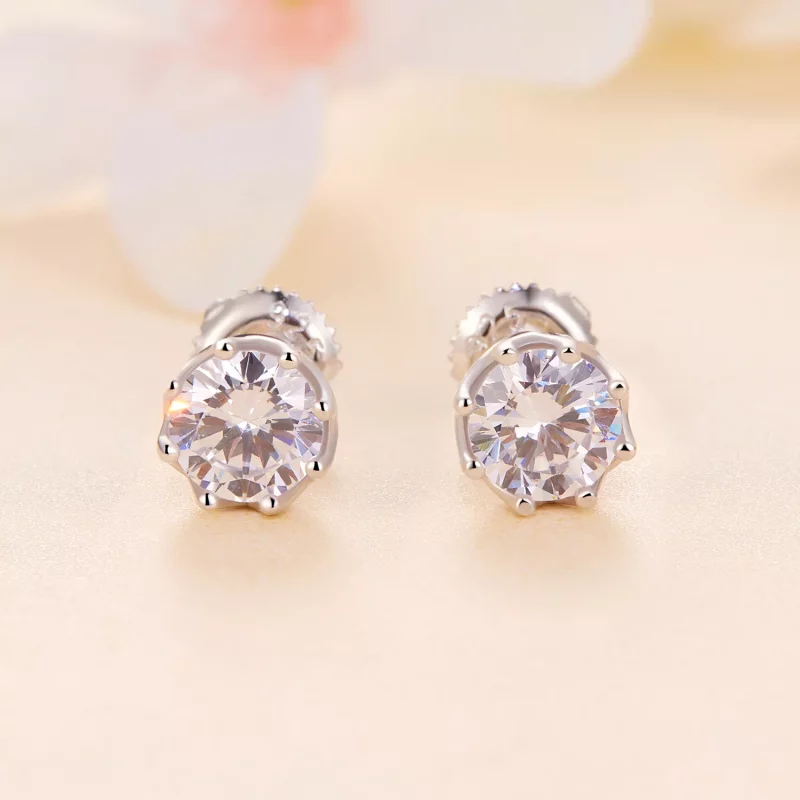 (afbeelding voor) Pandora-stijl Prachtige Moissanite Studs Oorbellen (Twee Certificaten) - MSE016- - Bekijken 2