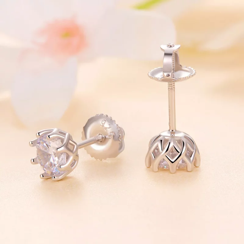 (afbeelding voor) Pandora-stijl Prachtige Moissanite Studs Oorbellen (Twee Certificaten) - MSE016- - Bekijken 3