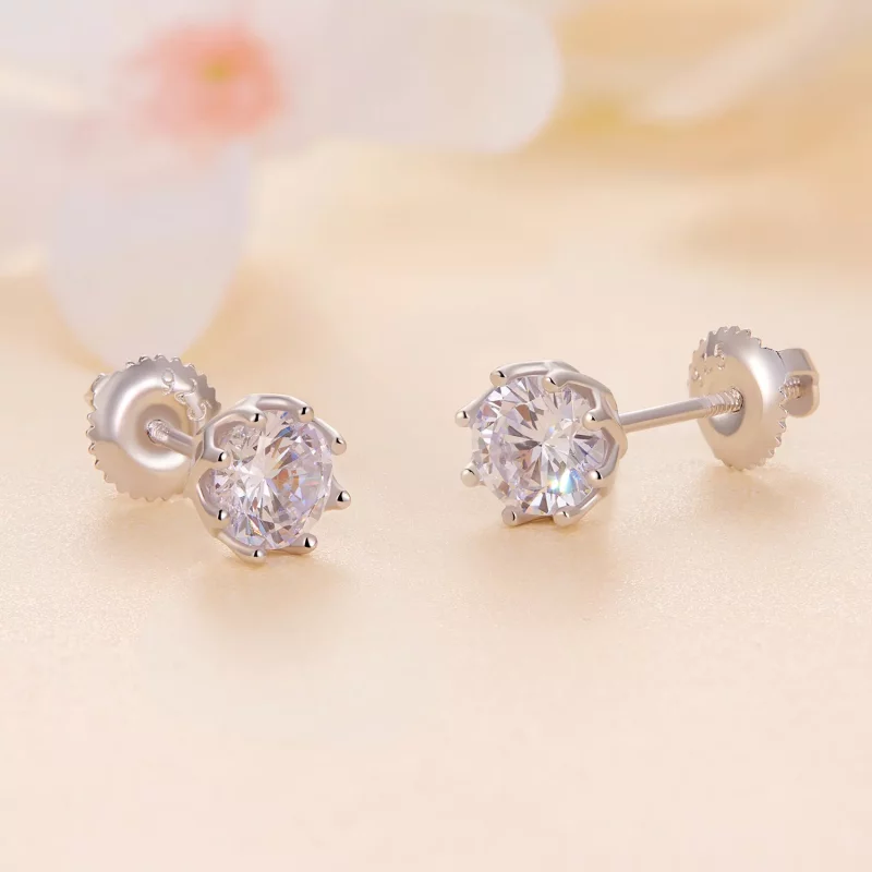 (afbeelding voor) Pandora-stijl Prachtige Moissanite Studs Oorbellen (Twee Certificaten) - MSE016- - Bekijken 4