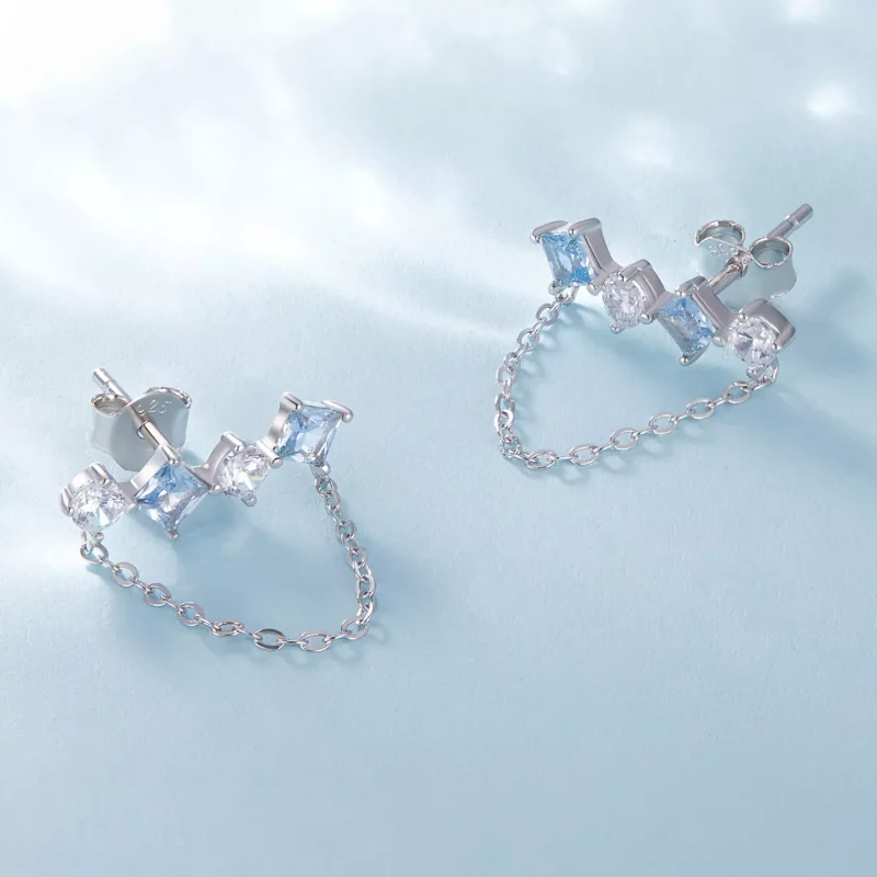 (afbeelding voor) Pandora-stijl Prachtige Steen Stud Oorbellen - SCE1585 - Bekijken 3