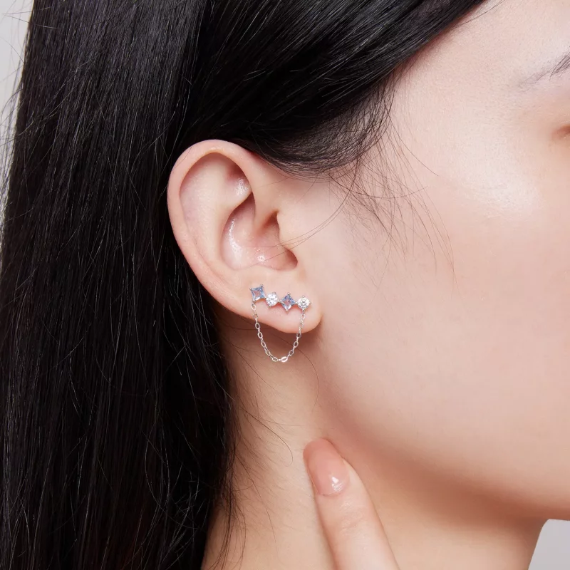 (afbeelding voor) Pandora-stijl Prachtige Steen Stud Oorbellen - SCE1585 - Bekijken 5