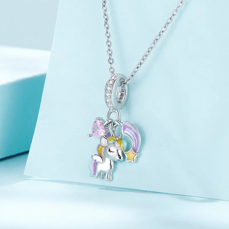 (afbeelding voor) Pandora-stijl Regenboog Eenhoorn Hanger - SCC2468 - Bekijken 2