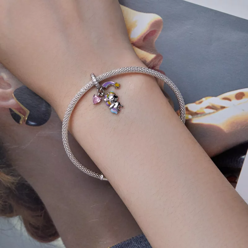 (afbeelding voor) Pandora-stijl Regenboog Eenhoorn Hanger - SCC2468 - Bekijken 5