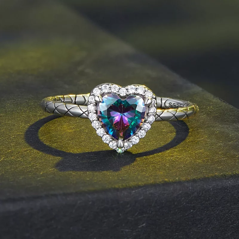 (afbeelding voor) Pandora-stijl Retro Hart Ring - BSR481 - Bekijken 3