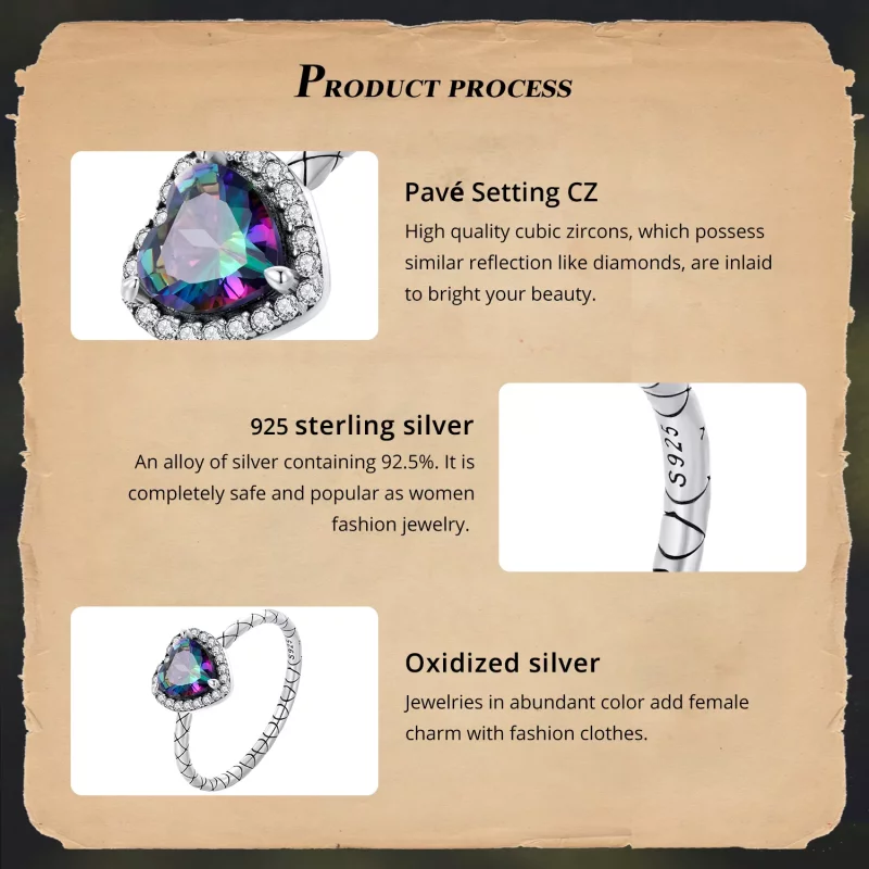 (afbeelding voor) Pandora-stijl Retro Hart Ring - BSR481 - Bekijken 4